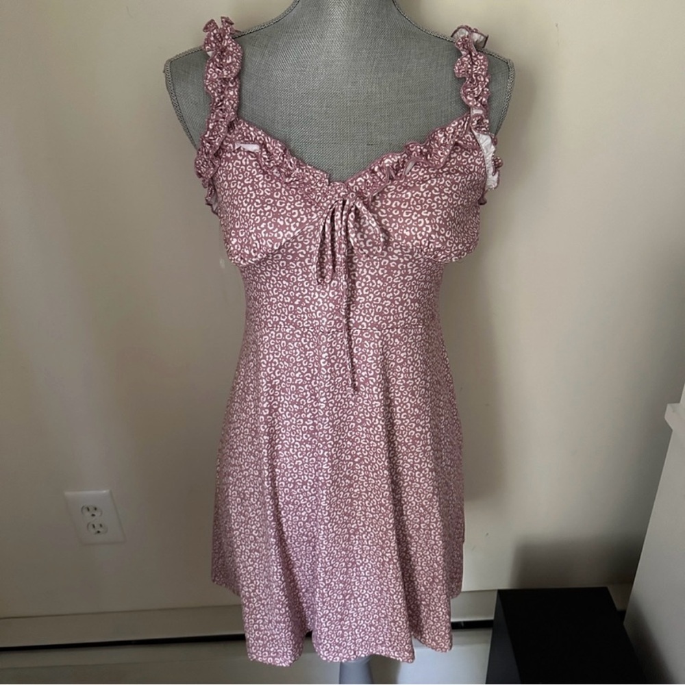 Pink and White Mini Dress
